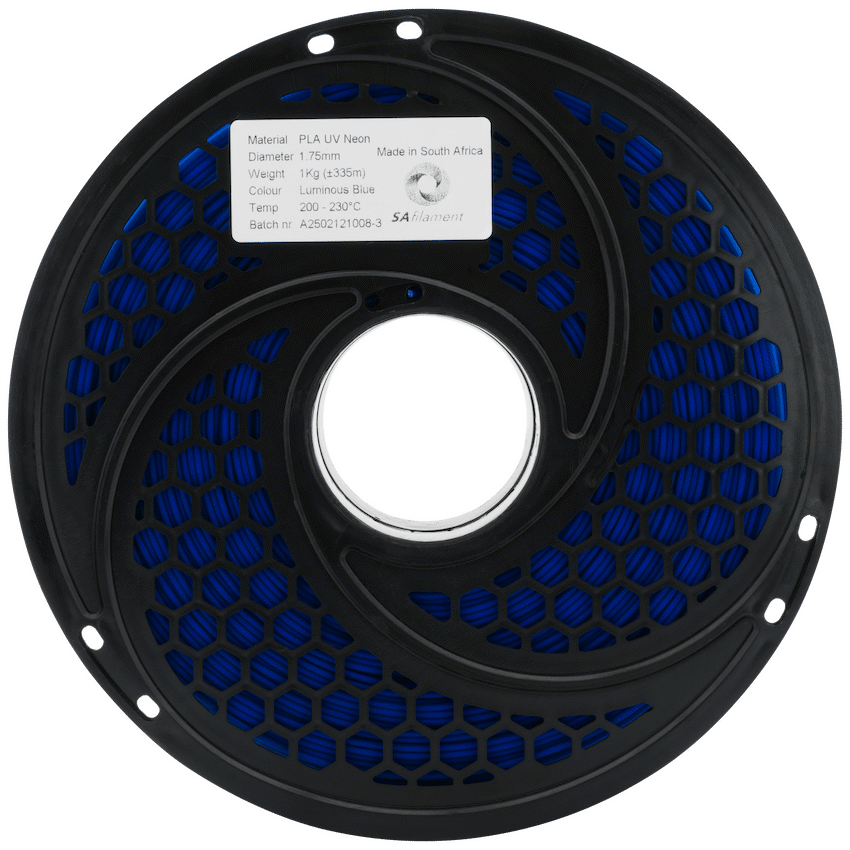SA Filament PLA UV Neon Filament 1kg - Luminous Blue - Image 8