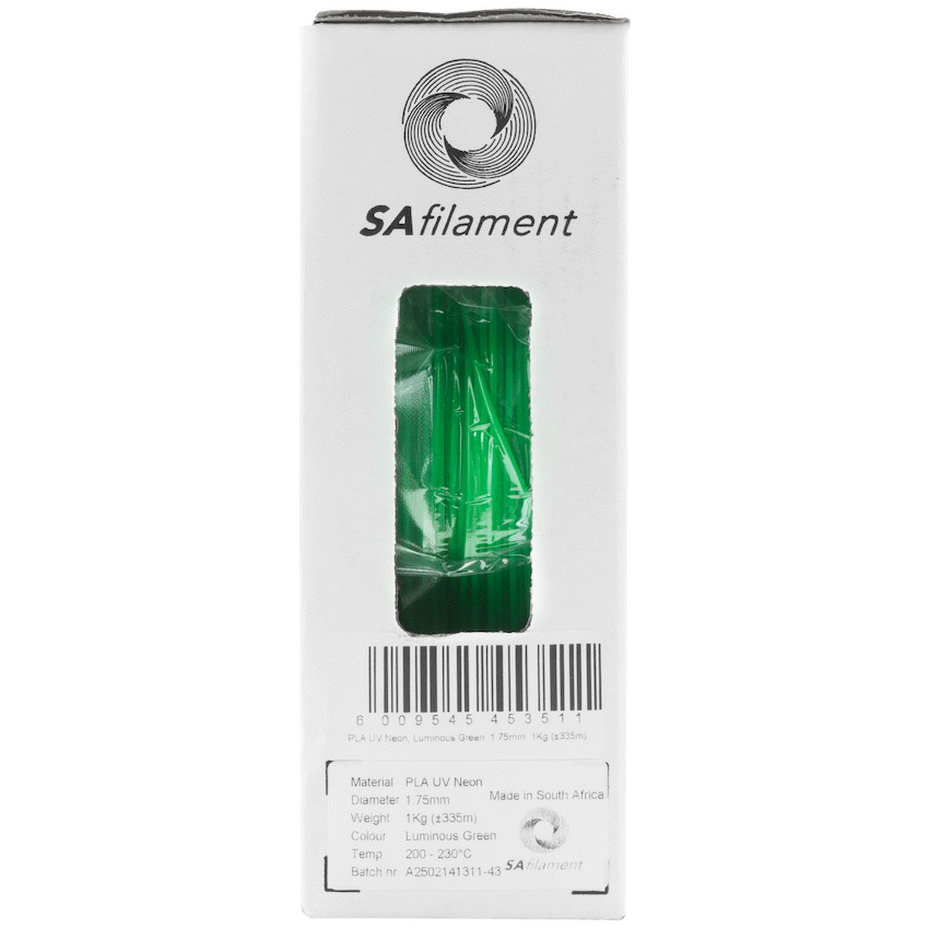 SA Filament PLA UV Neon Filament 1kg - Luminous Green - Image 12