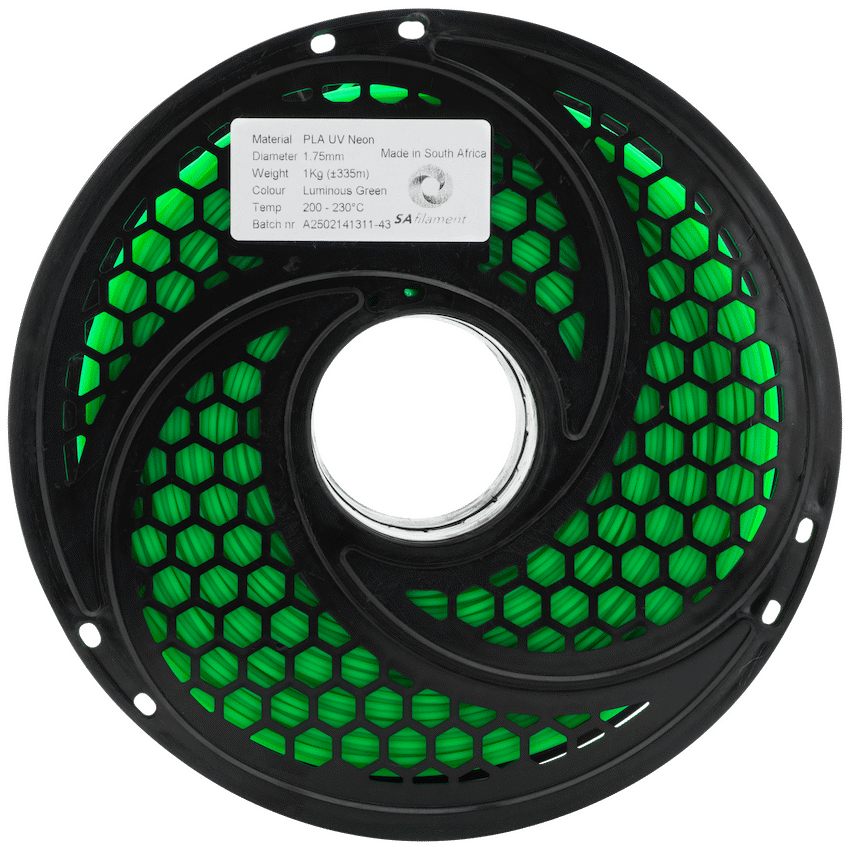 SA Filament PLA UV Neon Filament 1kg - Luminous Green - Image 13