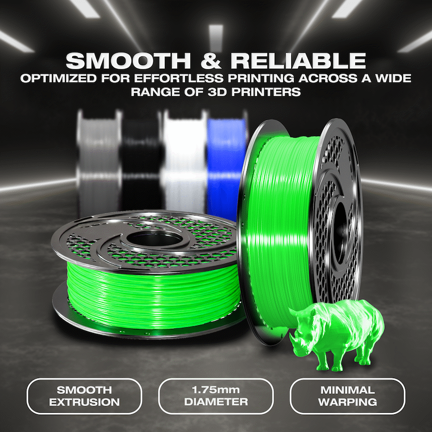 SA Filament PLA UV Neon Filament 1kg - Luminous Green - Image 3