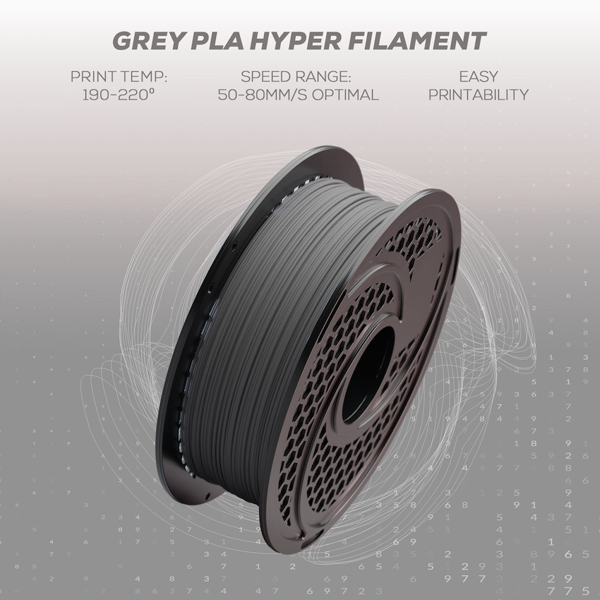 SA Filament PLA Hyper Filament 1kg - Grey - Image 10