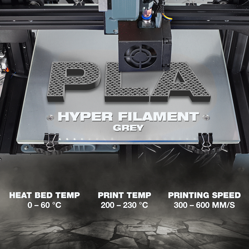 SA Filament PLA Hyper Filament 1kg - Grey - Image 4