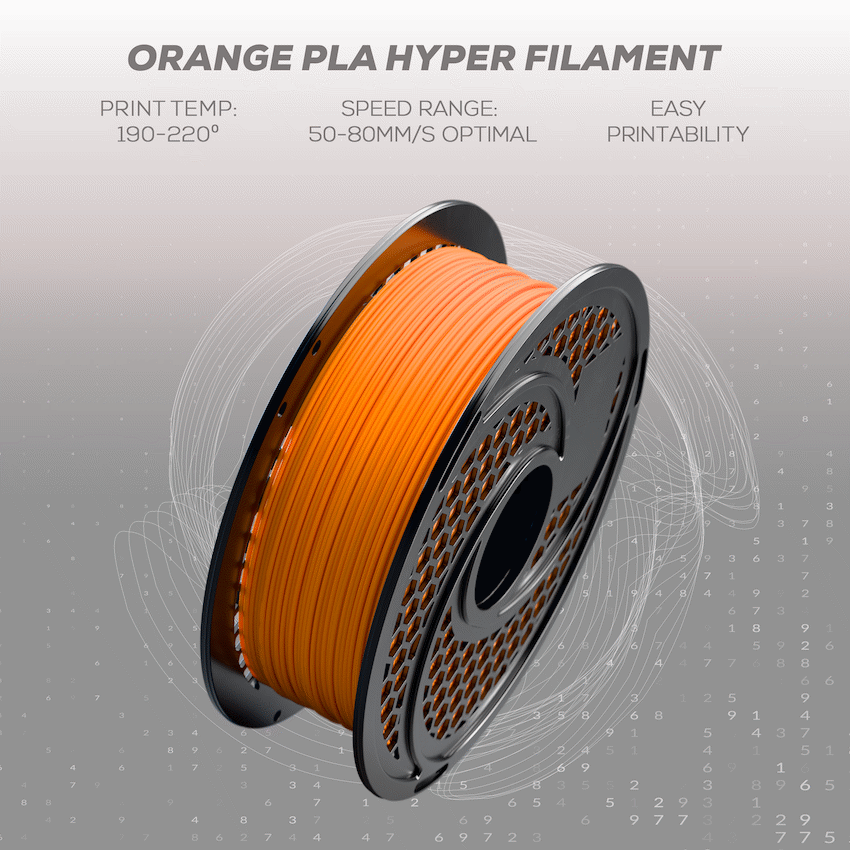 SA Filament PLA Hyper Filament 1kg - Orange - Image 6