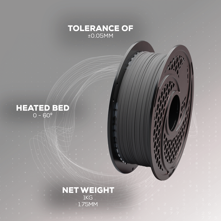 SA Filament PLA Hyper Filament 1kg - Dark Grey - Image 12