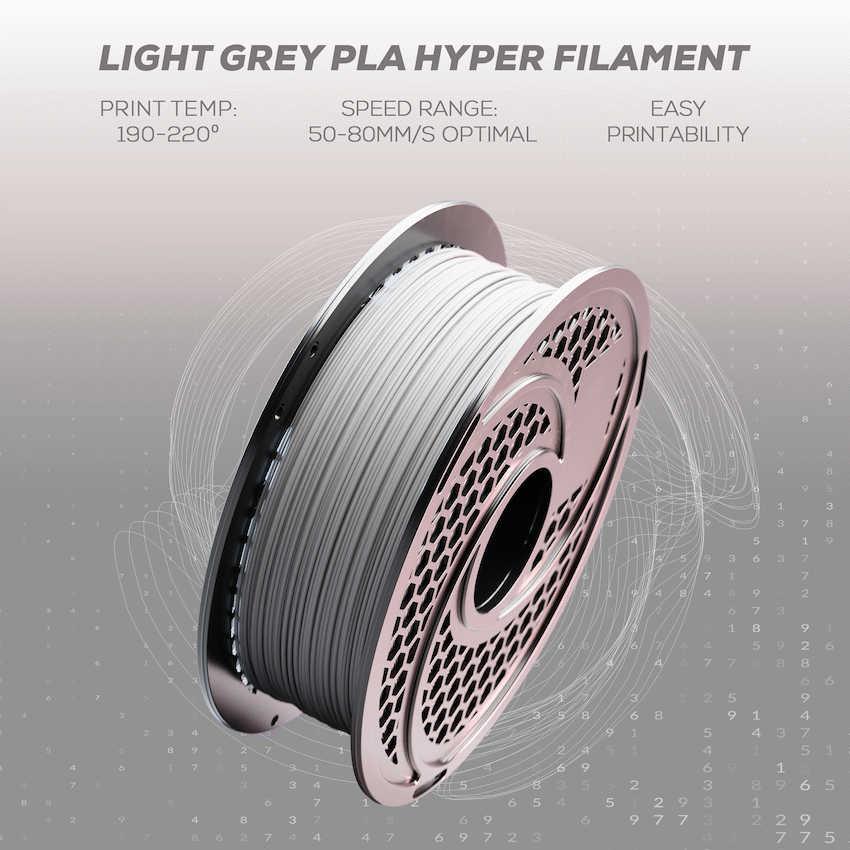 SA Filament PLA Hyper Filament 1kg - Light Grey - Image 11