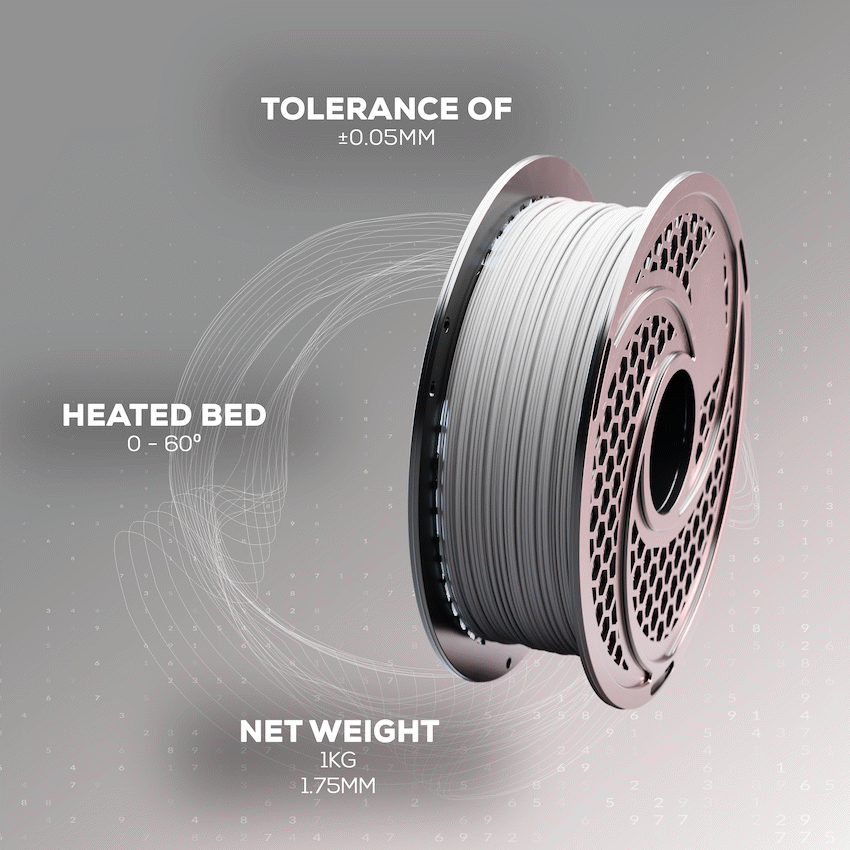 SA Filament PLA Hyper Filament 1kg - Light Grey - Image 12