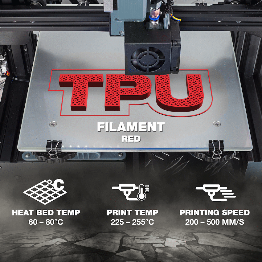 SA Filament TPU 95A 500g - Red - Image 4